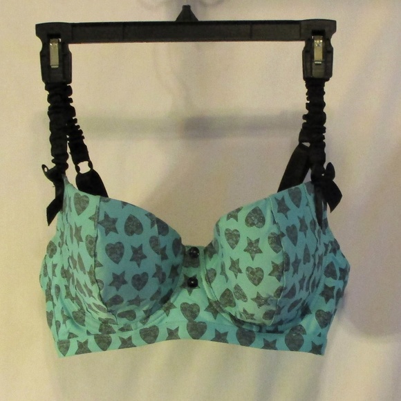 New Hearts & Stars Embellished Bra Top - Picture 1 of 4